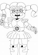 Circus Baby Overdue Long Fnaf Freddy Five Nights Lineart sketch template
