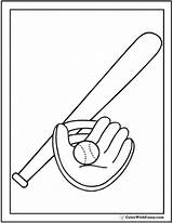 Bat Baseball Coloring Pages Ball Glove Print Color Pdf Getcolorings Printable Colorwithfuzzy sketch template