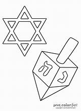 David Star Dreidel Coloring Pages Jewish Color Print Printcolorfun sketch template