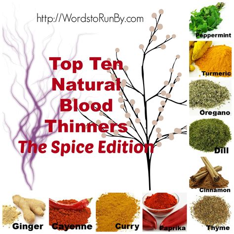 top ten natural blood thinners  spice edition words  run