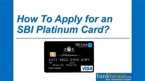 How To Apply For An Sbi Platinum Card Youtube