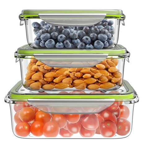 Glass Food Storage Containers 6 Pc Set With Snap On Lids Multi Size