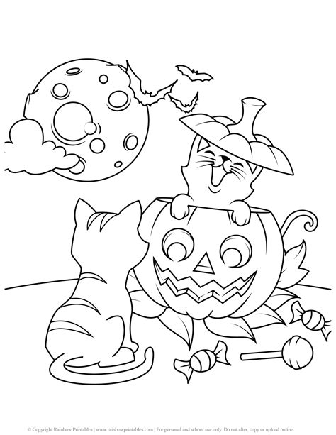 cute halloween coloring pages rainbow printables