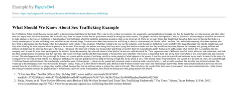What Should We Know About Sex Trafficking Free Essay