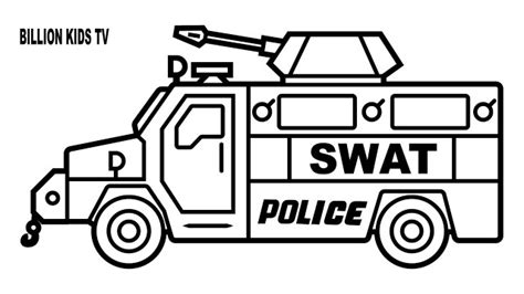 swat team truck coloring page