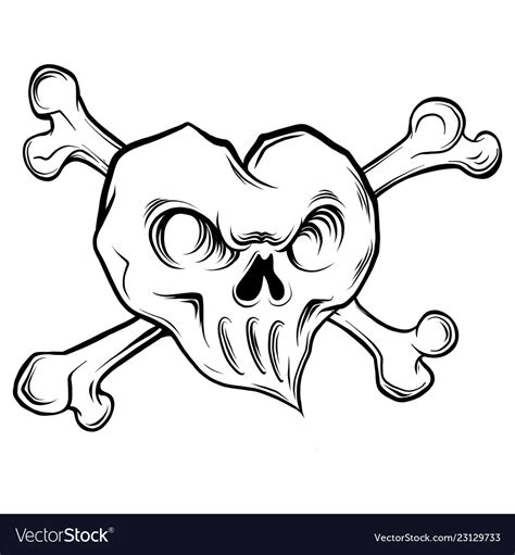draw evil heart  white royalty  vector image
