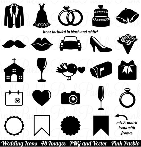 Wedding Icons Clipart And Vectors ~ Icons ~ Creative Market