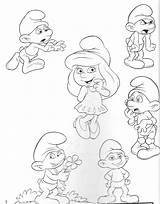 Puffi Smurfs Personaggi sketch template