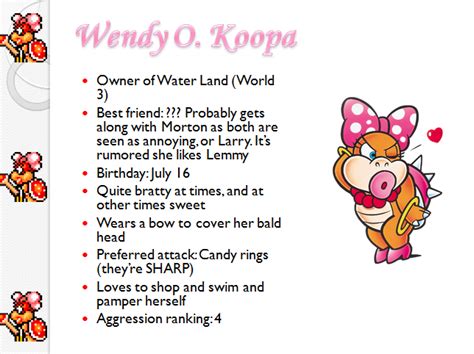 Profiles Wendy O Koopa Super Mario Brothers Super