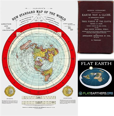 amazonde flache erde karte flat earth map gleasons  standard