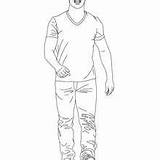 Taylor Lautner Coloring Pages Walking Hellokids Twilight Printable Posing Side sketch template