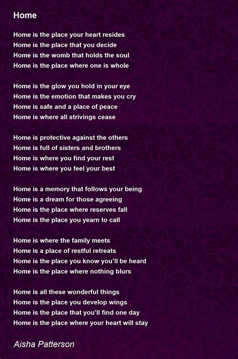 home home poem  aisha patterson