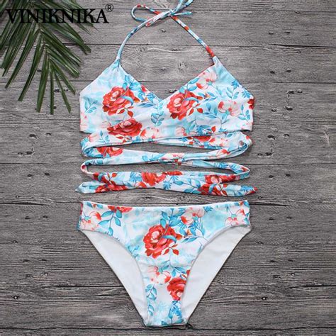 Viniknika Sexy Lady Printing Bandages Swimsuit New Summer Beach High