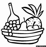 Basket Coloring Gift Fruit Purim Bowl Pages Salad Vegetables Online Thecolor Clipart Gif Template sketch template