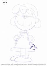 Draw Lucy Step Peanuts Movie Drawing Shown Shape Behind Body sketch template