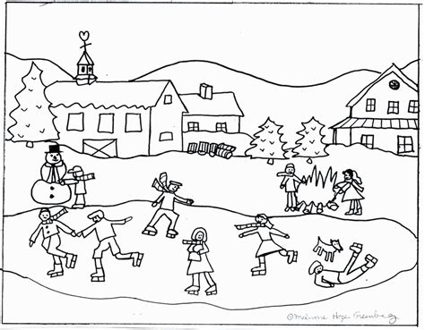 winter scenes coloring page page   coloring page   coloring home