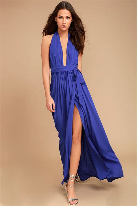 Lovely Royal Blue Dress Maxi Dress Wrap Dress 49 00 Lulus