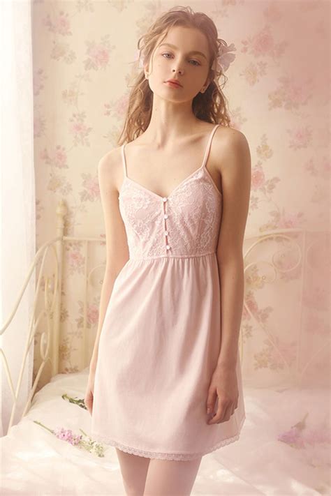 Pink And White Chemise Nightdress Sleepwear For Women Sleepwear Women