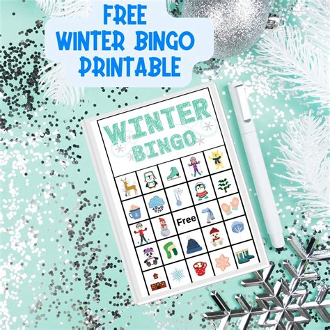 printable winter bingo game  kids  organized mom