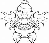 Clown Coloring Pages Scary Halloween Cartoon Drawing Creepy Printable Drawings Educative Educativeprintable sketch template