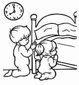 Praying Prayers Children Bedtime Colorir Gc Lds Hears Clipground sketch template