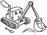 Digger Coloring Tractor Pages Cartoon Excavator Drawing Backhoe Color Printable Print Little Getcolorings Getdrawings Colorings sketch template