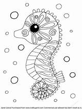 Seahorse Coloring Cute Colouring sketch template