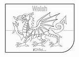 St Flag Colouring Welsh David Colour Wales Dragon Davids Ichild Pages Own Coloring Activities Printable Sheets Crafts sketch template