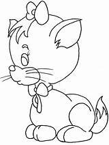 Coloring Cute Pages Kitty Kitten Colouring Comments sketch template