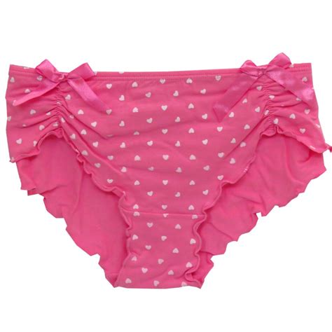 Pink Floral Polka Dot Knicker Pants Ladies Full Briefs