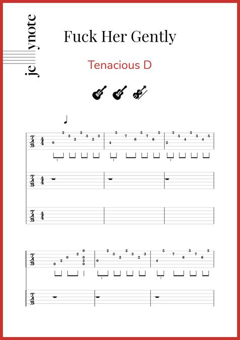 tenacious d fuck her gently sheet music jellynote