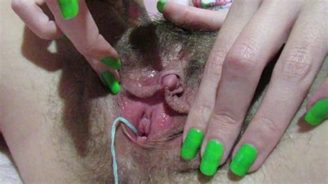 Hairy Big Clit Pussy Period Masturbation With Tampons