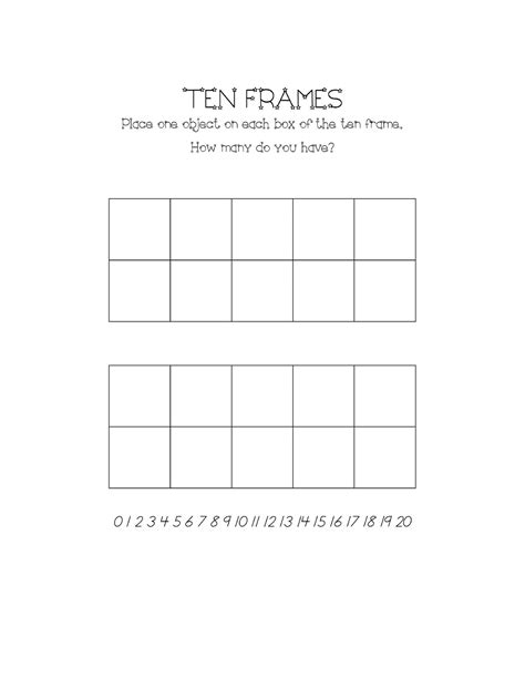 printable ten frame templates  templatelab