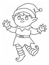 Coloring Elf Christmas Pages sketch template