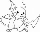 Raichu Coloring Pokemon Pages Ready Fight Chibi Color Luna Template Getcolorings sketch template
