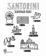 Santorini Scavenger sketch template