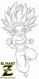 Caulifla Saiyan Lineart Maky Dbs sketch template