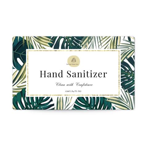 hand sanitizer label template labels