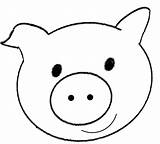 Pig Head Outline Clip Face Template Clipart Printable sketch template