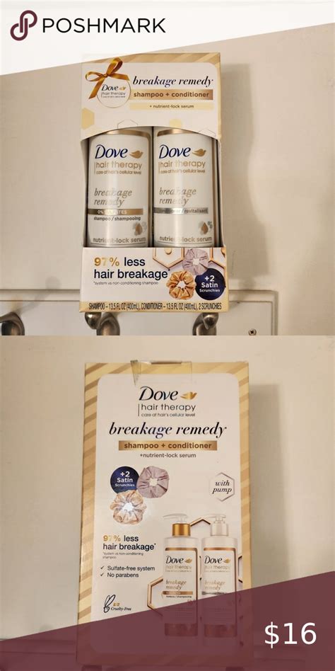 dove beauty breakage remedy pump shampoo conditioner scrunchies hair therapy   hair