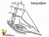 Ship Coloring Tall Designlooter Yescoloring Barquentine Paper sketch template