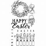 Sizzix Stamps Katelyn Lizardi Easter Clear Happy sketch template