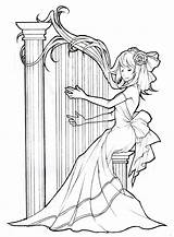 Harp Playing Drawing Angel Drawings Harps Expressionism Abstract Deviantart Anime Arpa Character Celtic Pixshark Salvato Da sketch template