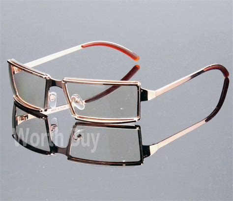 new men women rectangular frame clear lens glasses designer fashion