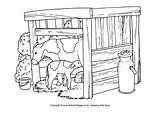 Cow Colouring Shed Scene Coloring Pages Animals Cows Village Animal Farm Designlooter Drawings 01kb 325px Activity Explore sketch template