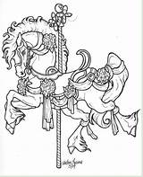 Coloring Carousel Merry Round Karussell Malvorlagen Erwachsene sketch template