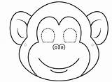 Monkey Mask Face Animal Template Coloring Lion Clipart Masks Craft Drawing Pages Printable Kids Colouring Carnival Templates Paper Learn English sketch template
