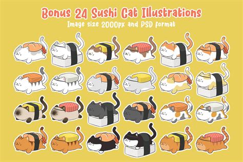 sushi cat  display font bundles
