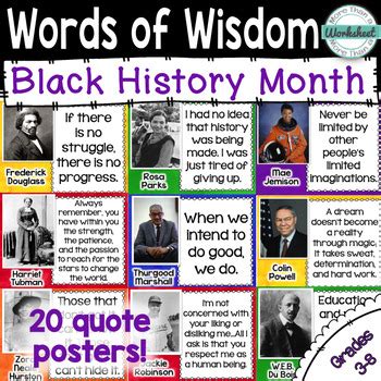 black history month quotes posters     worksheet tpt