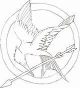 Mockingjay Drawing Hunger Games Symbol Getdrawings sketch template